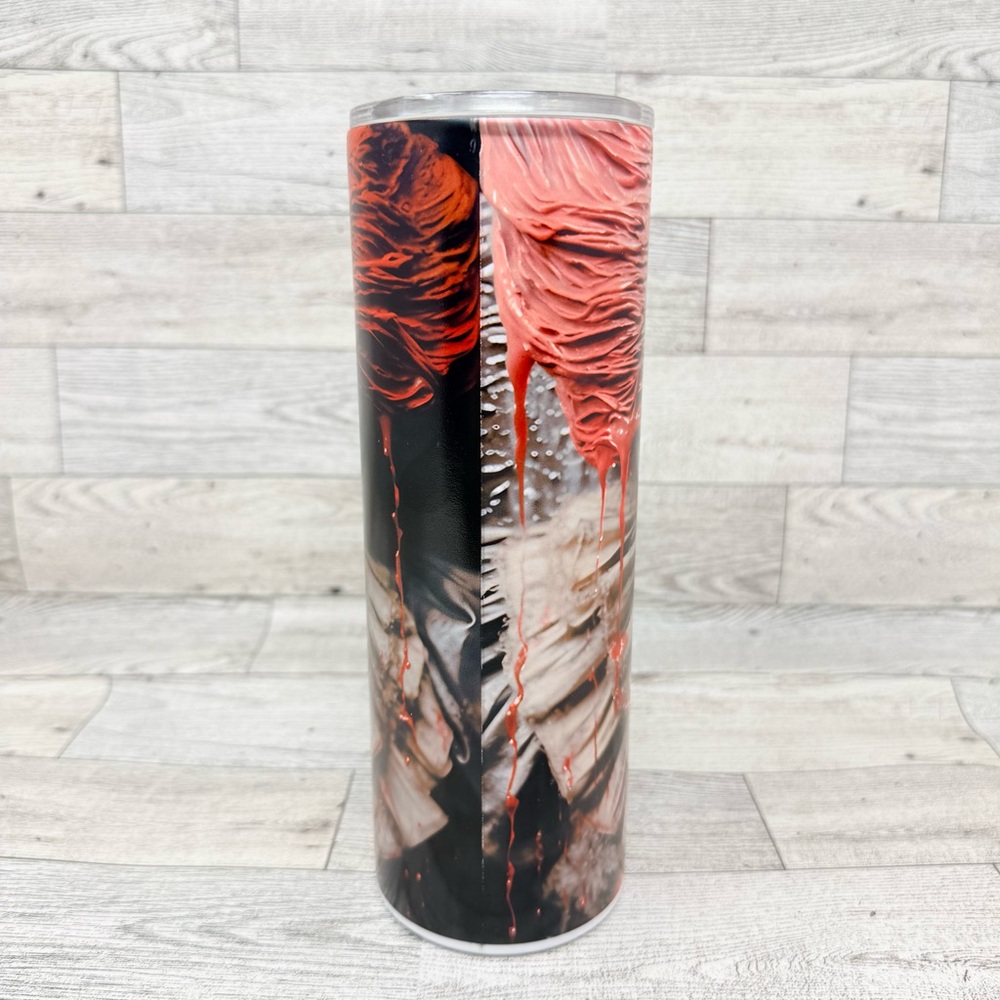 NEW- “Pennywise” GLOW IN THE DARK 20oz Stainless Steel Tumbler Hot/Cold Drinks - Picture 4 of 7